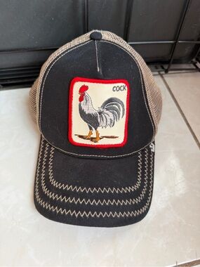Goorin Bros The Farm Rooster Trucker Hat Black Tan OS